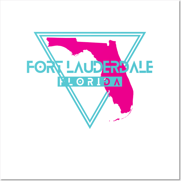 Fort Lauderdale Florida Retro Triangle FL Wall Art by manifest